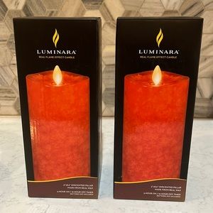 NWT Luminara Real Flame-Effect Candle (Orange)